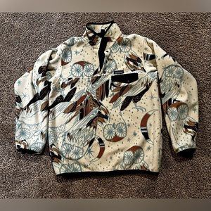 PATAGONIA SYNCHILLA - Snap Pullover Fleece Moon Owl Harvest Womens Sz L